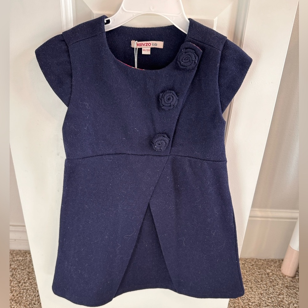 Navy Blue Wool Dress